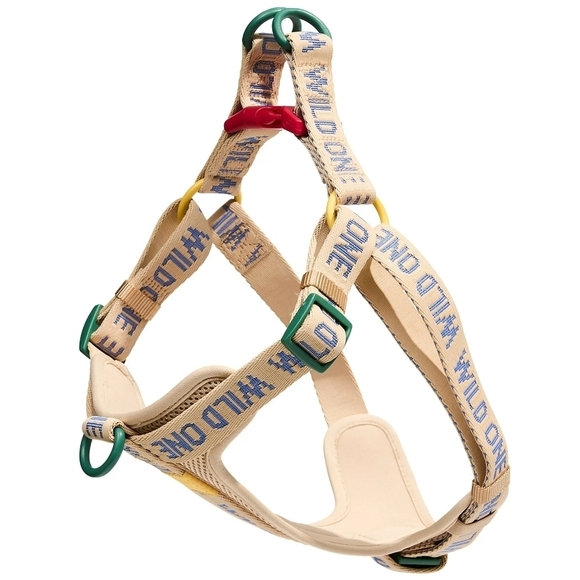 Wild One Dog Harness in Beige and Green Colorblock - Picture 1 of 3